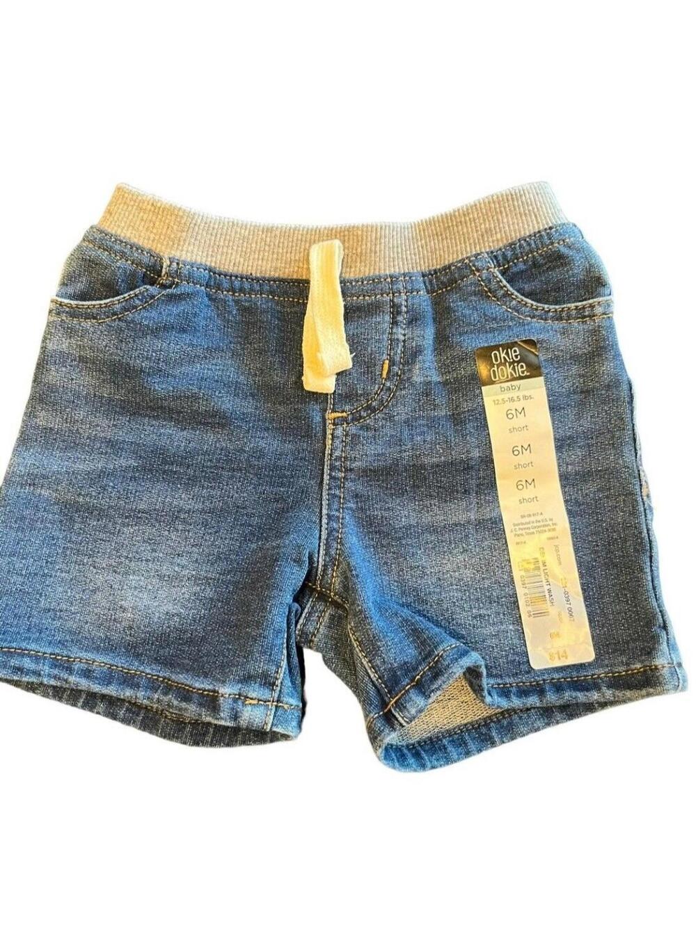 Okie Dokie kids toddler knit denim look stretch  Shorts Size 6M   1007.